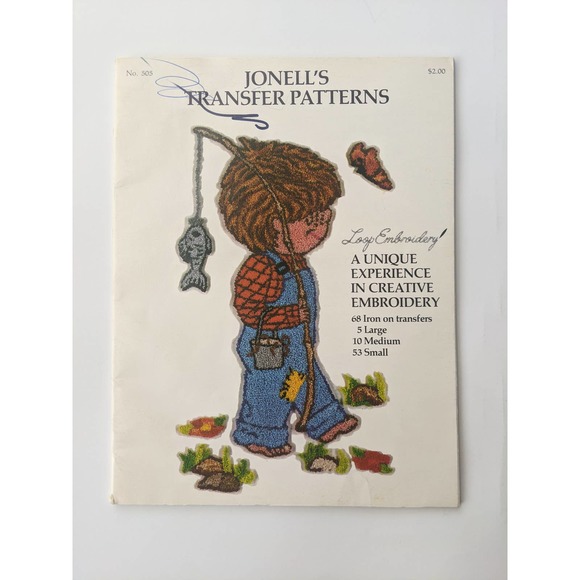 VTG 1977 Jonell's Transfer Patterns for Loop Embroidery ~ Retro Iron On Patterns - Picture 1 of 9